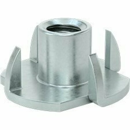 BSC PREFERRED Steel Tee Nut Inserts Zinc-Plated 1/4-20 Size 0.36 Long 3/4 Flange Diameter, 100PK 90975A025